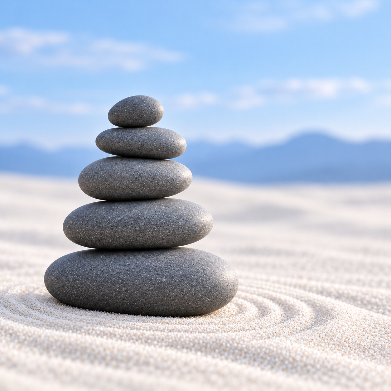 Stacked rocks representing balance, harmony, and wholeness